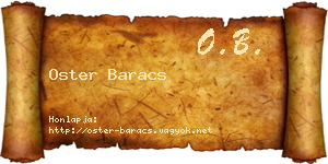 Oster Baracs névjegykártya